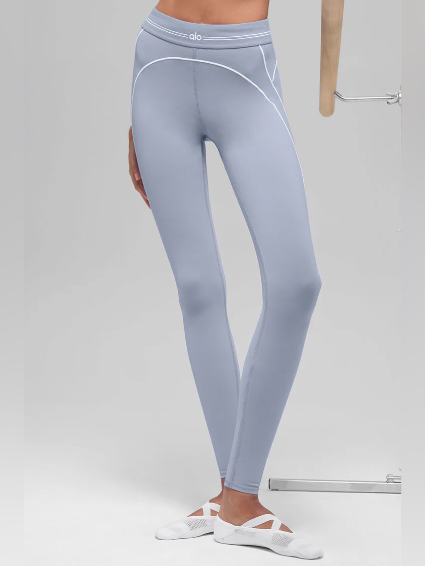 Alo Yoga Airbrush High-Waist Heart Throb Legging Winter Frost M New